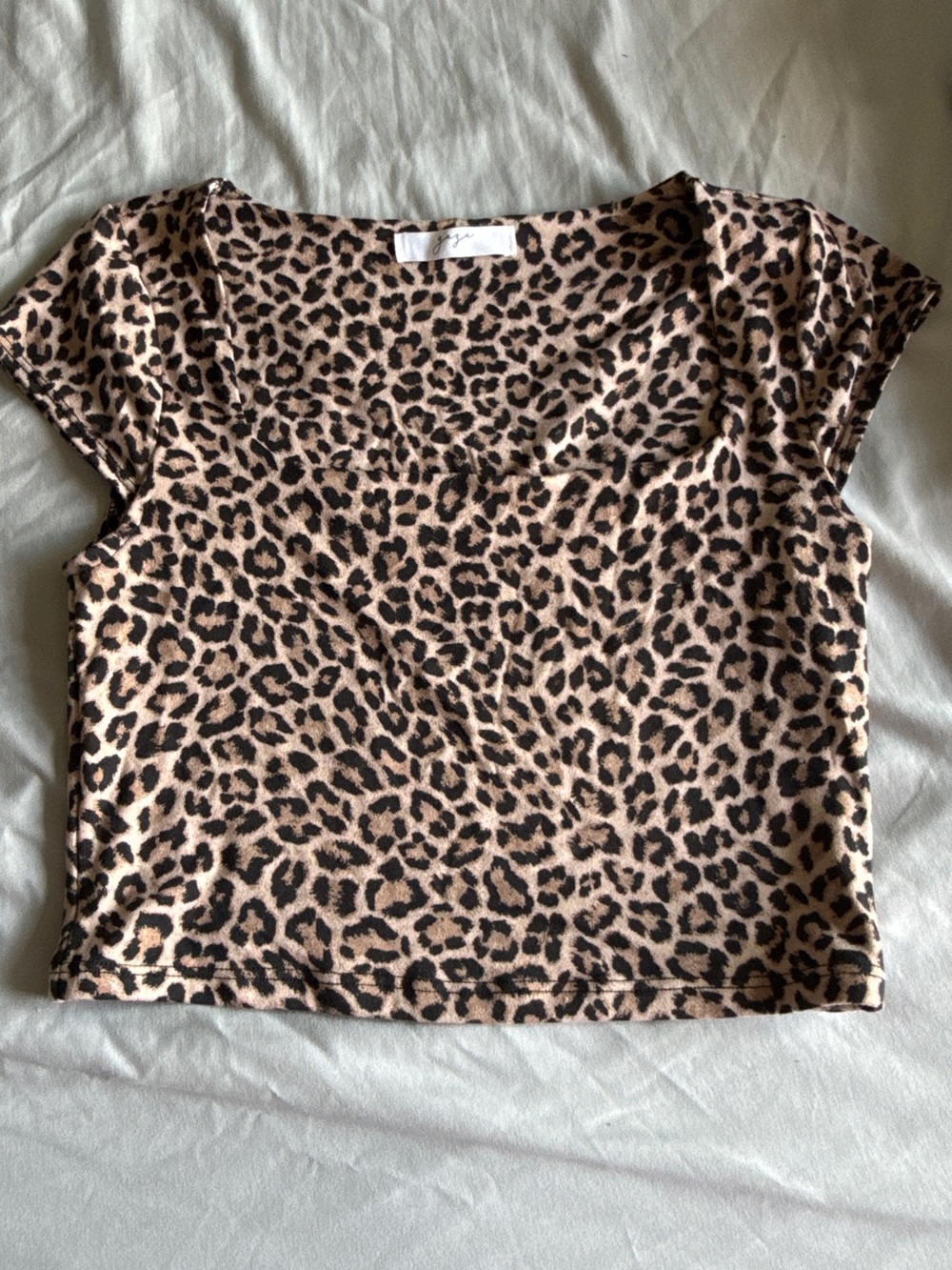gaze Leopard Print Crop Top in Tan and Black